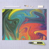 Papier Mousseline Tendance néon orange rouge bleu jaune vert Abstrai (Artisanat)