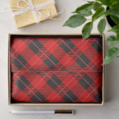 Papier Mousseline Tendance Plaid En Rouge Et Noir (Cadeau)