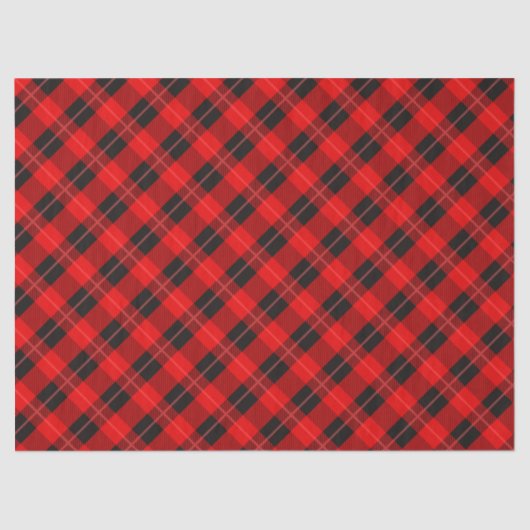 Papier Mousseline Tendance Plaid En Rouge Et Noir (Recto)
