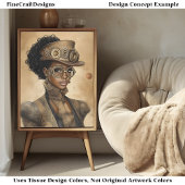 Papier Mousseline Tendance Steampunk Dark Skin Woman AD1O Decoupage
