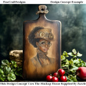 Papier Mousseline Tendance Steampunk Dark Skin Woman AD1O Decoupage