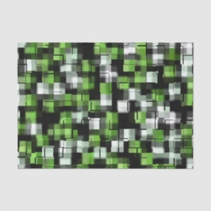 Papier Mousseline Tendance vert noir blanc Abstrait Plaid
