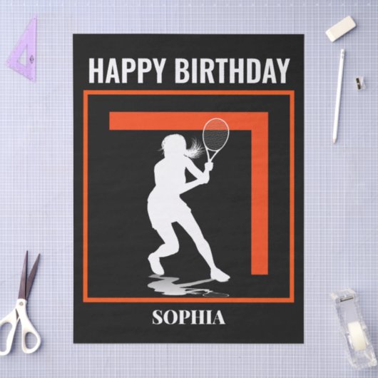 Papier Mousseline Tennis Birthday, Tennis Girl Player (Artisanat)