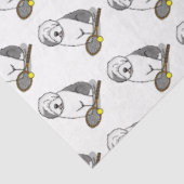 Papier Mousseline Tennis Old English Sheepdog (Gris 1) Chien mignonn (Détail)