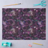 Papier Mousseline Tentacle Gothique Rose Foncé Avec Fleurs (Artisanat)