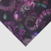 Papier Mousseline Tentacle Gothique Rose Foncé Avec Fleurs (Détail)