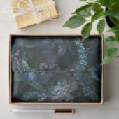 Papier Mousseline Tentacle Turquoise De Cthulhu Gothique Avec Fleurs (Cadeau)