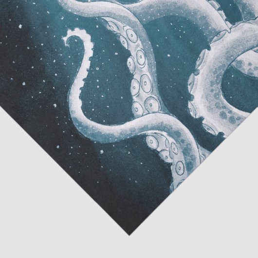 Papier Mousseline Tentacles Galaxy Blue Moon Rays (Détail)