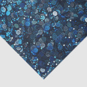 Papier Mousseline Tenue avec sequins bleu (Détail)
