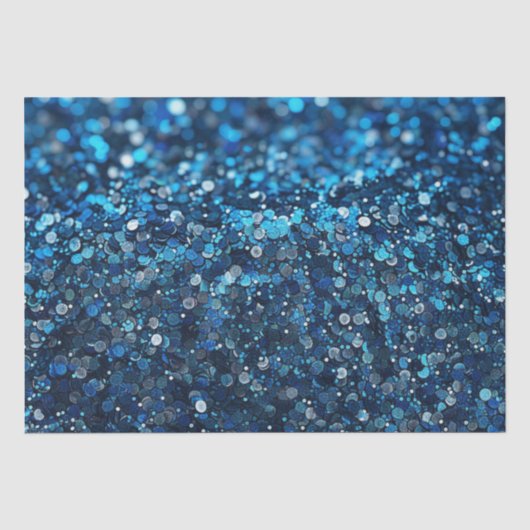 Papier Mousseline Tenue avec sequins bleu (Recto)