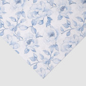 Papier Mousseline Tenue de Mariage Chic Fleurs Bleu et Blanc (Détail)