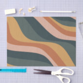 Papier Mousseline Terme Boho Abstrait Wavy Swirl Lines Terracotta (Artisanat)