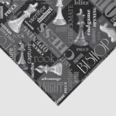 Papier Mousseline Termes et pièces d'échecs noir et blanc ID784 (Détail)