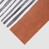 Papier Mousseline Terracotta et rayures blanches noires  (Détail)