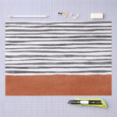 Papier Mousseline Terracotta et rayures blanches noires  (Artisanat)