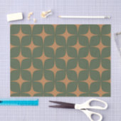 Papier Mousseline Terracotta Vert Profond Mi-Siècle Moderne Boho (Artisanat)