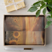 Papier Mousseline Terrain de tournesol au coucher du soleil (Cadeau)