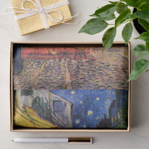 Papier Mousseline Terrasse du café la nuit de Vincent van Gogh