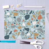 Papier Mousseline Terrazzo En Bleu (Artisanat)