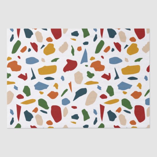 Papier Mousseline Terrazzo Motif coloré (Recto)