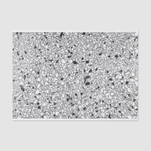 Papier Mousseline Terrazzo Noir & Blanc Texture do-it-yourself Loft (Recto)