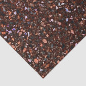 Papier Mousseline Terrazzo Retro Brown Tan noir Brown Élégant (Détail)