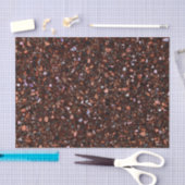 Papier Mousseline Terrazzo Retro Brown Tan noir Brown Élégant (Artisanat)