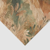 Papier Mousseline Terre cuite Pêche Fleurs Pressées Boho (Détail)