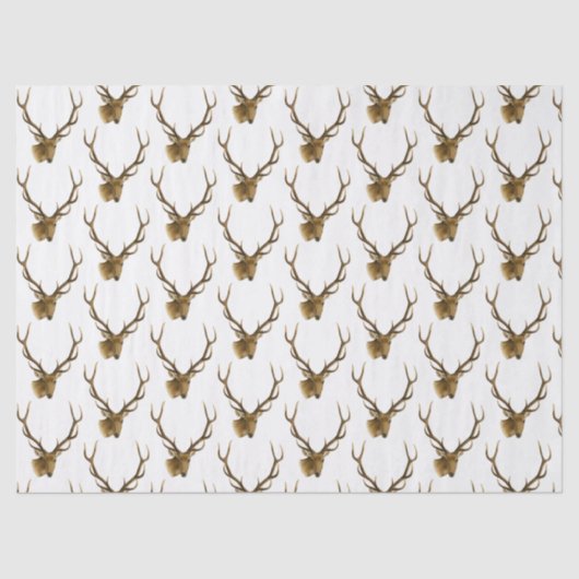 Papier Mousseline Tête de cerf avec gros colliers #1 (Recto)