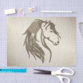 Papier Mousseline Tête de cheval en platine brûlée (Artisanat)