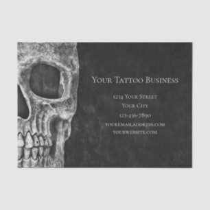 Papier Mousseline Tête de crâne gothique Boutique de tatouage noir e