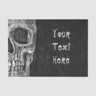 Papier Mousseline Tête De Crâne Gothique Coutume Noire Et Blanc