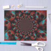 Papier Mousseline Tête de crâne gothique Éffrayante Rouge Vert Noir (Artisanat)