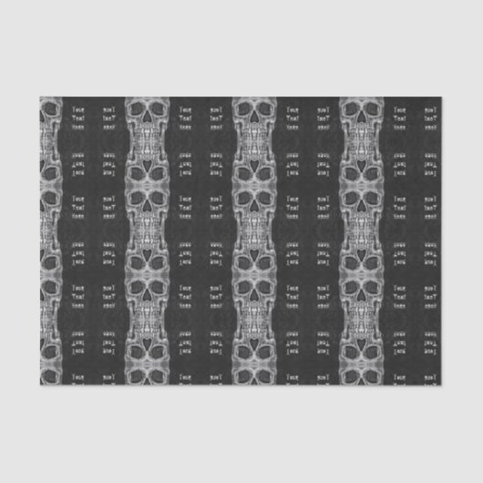 Papier Mousseline Tête de crâne gothique Motif noir et blanc (Recto)