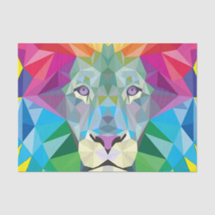 Papier Mousseline Tête de lion géométrique
