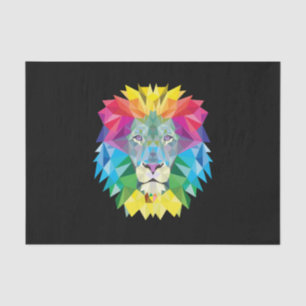 Papier Mousseline Tête de lion géométrique