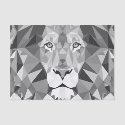 Papier Mousseline Tête de lion géométrique cool (Recto)