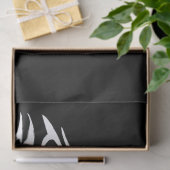 Papier Mousseline Tête de loup blanc sur noir (Cadeau)