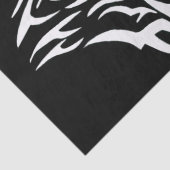 Papier Mousseline Tête de loup blanc sur noir (Détail)