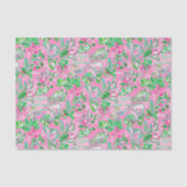 Papier Mousseline Texas Map Pink & Green Preppy Motif (Recto)