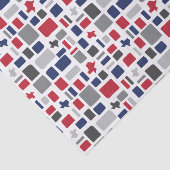 Papier Mousseline Texas Red & Blue Wonky Carrés & Rectangles (Détail)