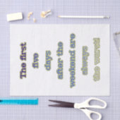 Papier Mousseline Texte drôle de week-end (Artisanat)