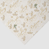 Papier Mousseline Texte du mot de Noël or en blanc (Détail)