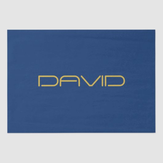 Papier Mousseline Texte élégant modifiable | Or et bleu marine (Recto)