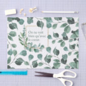 Papier Mousseline Texte feuille et romantique (Artisanat)