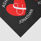 Papier Mousseline Texte incurvé par coeur rouge moderne A65 de (Détail)