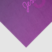 Papier Mousseline Texte monogramme modifiable moderne & Ombre violet (Détail)