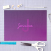 Papier Mousseline Texte monogramme modifiable moderne & Ombre violet (Artisanat)