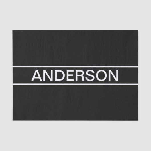 Papier Mousseline Texte personnalisable | Bold Modern Black & White (Recto)