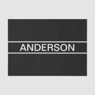 Papier Mousseline Texte personnalisable Gras Moderne Noir & Blanc